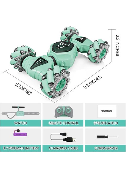 Şarjlı Işıklı El Sensörlü Uzaktan Kumandalı 6 Fonksiyon Akrobat Araba 25 Cm. indirimleri