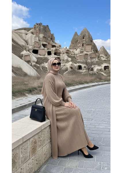 Kadın Balıkçı Yaka Hırkalı Triko Tessettür Elbise fiyatları