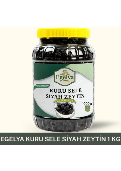 Doğal Kuru Sele Siyah Zeytin 1 kg (Gemlik Tipi – Katkısız – Siyah Zeytin)