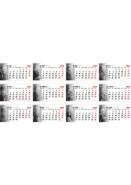 Atatürk Temalı 2026 Üçgen Masa Takvimi modelleri