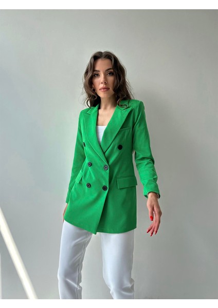 Atlas Kruvaze Blazer Ceket Yeşil