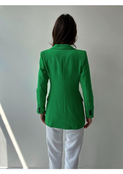 Atlas Kruvaze Blazer Ceket Yeşil