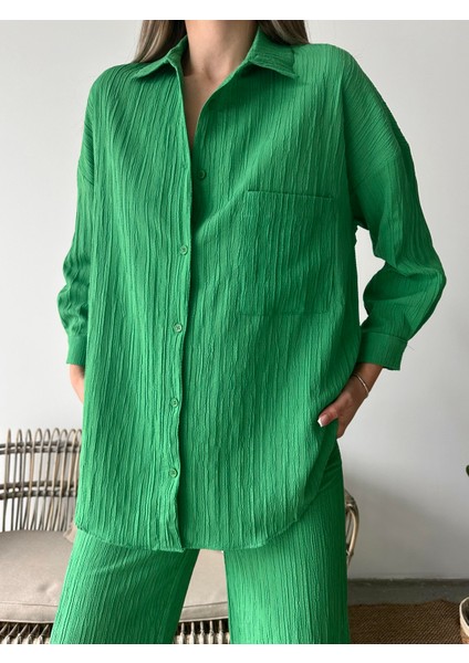 Bürümcük Gömlek Pantolon Takım Yeşil fiyatları