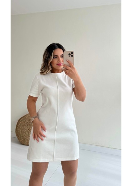 Kısa Kol Marka Pike Elbise Ekru modelleri