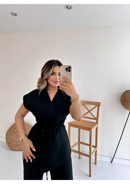 Yelekli Pantolonlu Takım Siyah