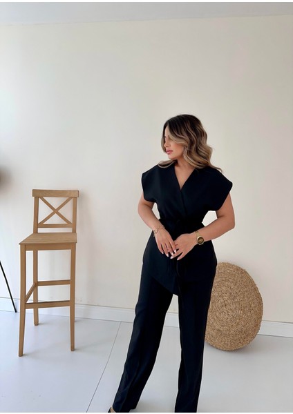 Yelekli Pantolonlu Takım Siyah