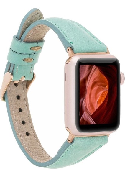 Apple Watch Uyumlu Deri Kordon 42-44-45MM Slim Brn7