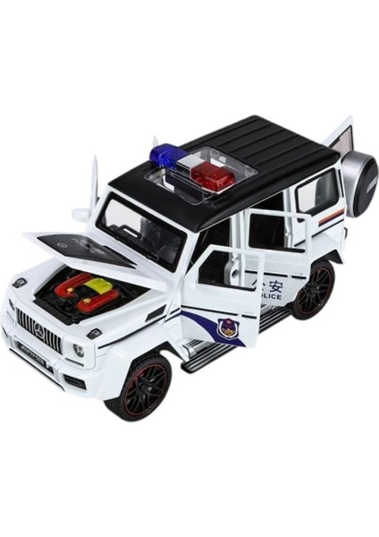 XHD-B2433 -Vardem Çek Bırak Işıklı ve Sesli G Polis Metal Jeep 1:24 modelleri