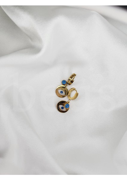 - Göz Detaylı Nazar Boncuklu Çelik Küpe fiyatları