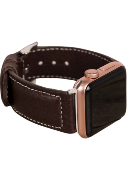Apple Watch Uyumlu Deri Kordon 42-44-45MM Nm4-As3 Kahve fırsatları