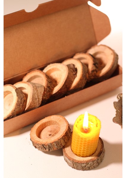 Ahşap Meşe Mum Altlığı 10 Adet Iç Çap 4 cm indirimleri