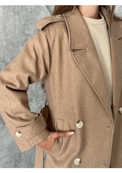 Apoletli Premium Kaşe Kaban Vizon fiyatları