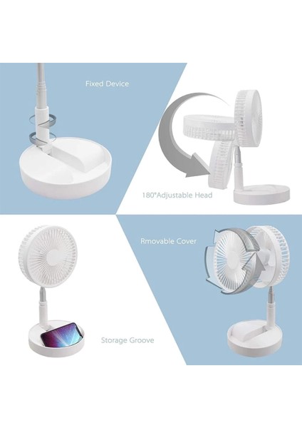 Teleskopik Fan Vantilatör 4 Modlu Şarjlı Katlanabilir Yükseltilebilir Taşınabilir Serinletici Portatif Masa Vantilatörü fiyatları