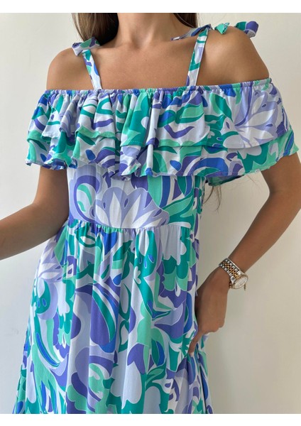 Madonna Gizli Askı Uzun Viskon Elbise Mor fiyatları