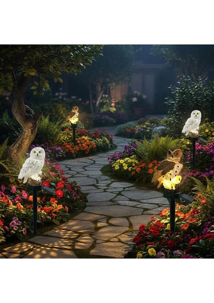 Baykuş Tasarımlı Solar Kazıklı Bahçe Aydınlatma