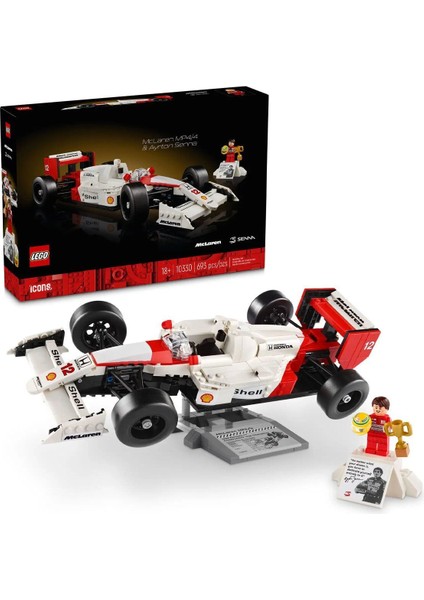 10330 LEGO Icons - Mclaren Mp4/4 ve Ayrton Senna 693 Parça +18 Yaş
