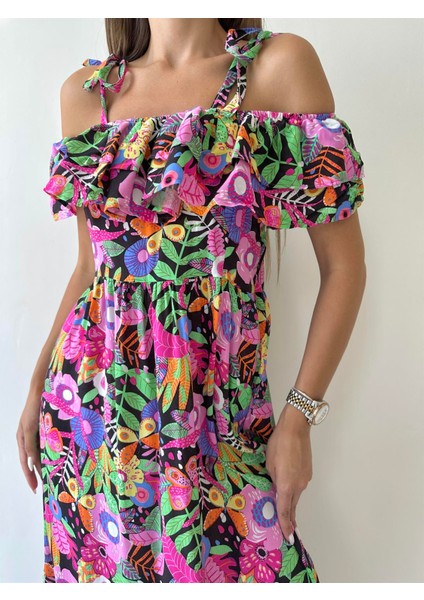 Madonna Gizli Askı Uzun Viskon Elbise Pembe fiyatları