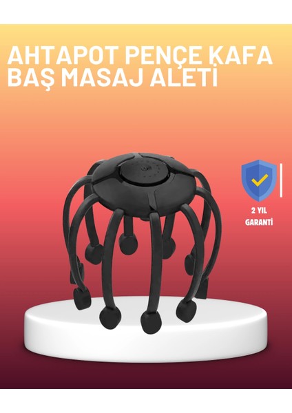 USB Şarjlı Kafa Masaj Aleti 3 Modlu 8 Başlıklı Stres Giderici