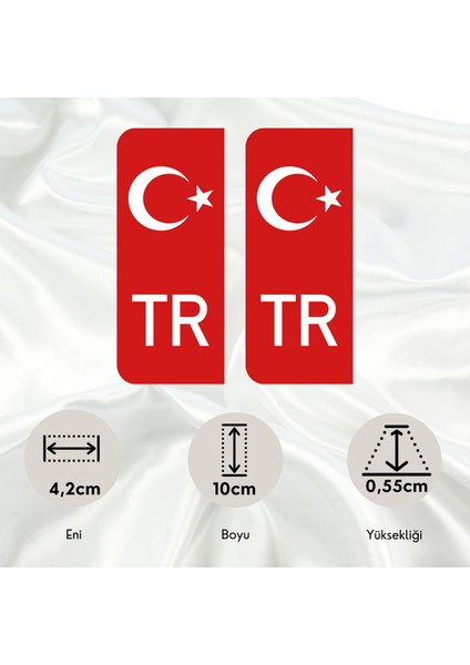 Tr Harfli Ay Yıldız Sembollü Çıkıntılı Tasarım Universal Pleksi Araç Plaka Arması fiyatları