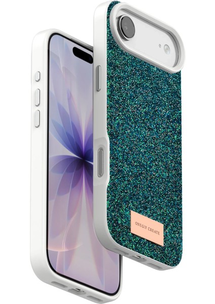 Apple iPhone 17 Air Uyumlu Kadife Iç Yüzeyli Parlak Taşlı Şık Kapak