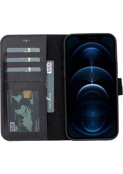 Apple iPhone 13 Pro Uyumlu Deri Cüzdanlı Kılıf Liluri G1 Siyah fiyatları