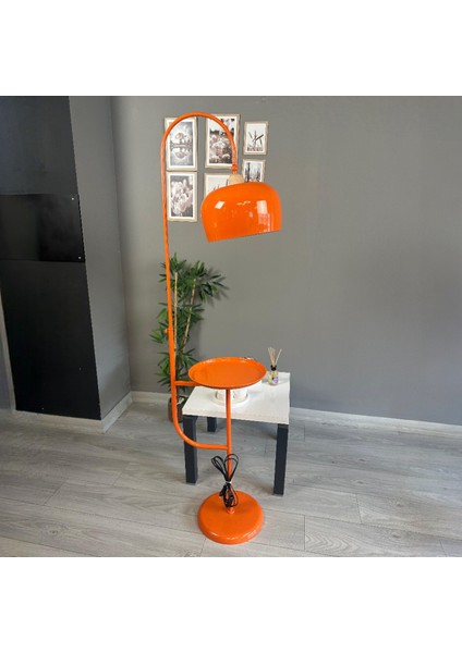 Çember Turuncu Lambader Hareketli Başlık Sehpalı Modern Dekoratif Oturma Odası Çalışma Odası Zemin fırsatları