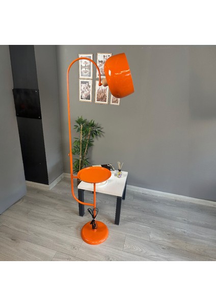 Çember Turuncu Lambader Hareketli Başlık Sehpalı Modern Dekoratif Oturma Odası Çalışma Odası Zemin indirimleri
