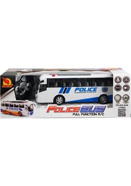 01987 Uzaktan Kumandalı Işıklı Polis Otobüsü 30 Cm.