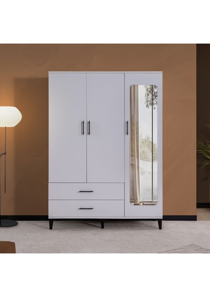 Dolap, Blesk 3 Kapaklı Aynaı Çekmeceli Beyaz Dolap Gardırop fiyatları