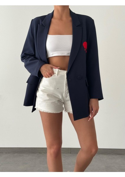 Kalp Nakışlı Ceket Lacivert fırsatları