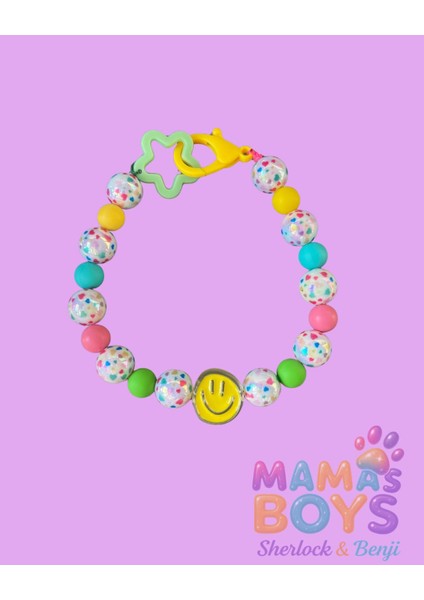 Kalpli Boncuklu Çok Renkli Sevimli Köpek Kolyesi/ Tasması