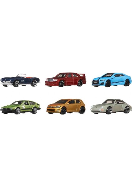 1:64 Hot Wheels Silver Serisi Euro Style 6’lı Araba Seti JBY79 modelleri