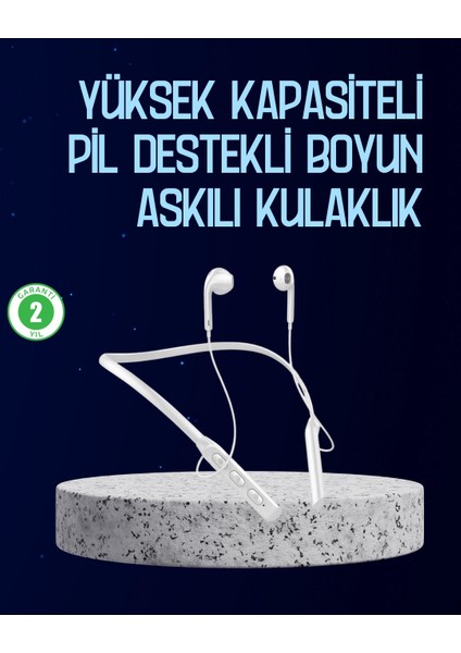 USB Şarjlı Uzun Ömürlü Boyun Askılı Bluetooth Kulaklık