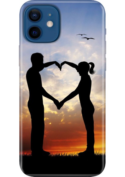 iPhone 12 Kılıf Desenli Baskılı Tpu Rubber Kapak Aşkın Simgesi