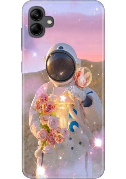 Samsung Galaxy A04 Kılıf Desenli Baskılı Tpu Rubber Kapak Astronotumsu
