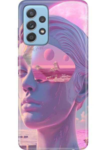 Samsung Galaxy A72 Kılıf Desenli Baskılı Tpu Rubber Kapak Cyber Girl