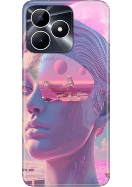 Realme Note 50 4g Kılıf Desenli Baskılı Tpu Rubber Kapak Cyber Girl