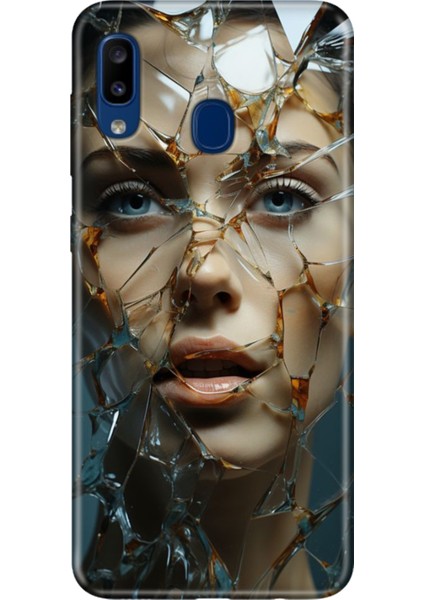 Samsung Galaxy A20 A30 Kılıf Desenli Baskılı Tpu Rubber Kapak Cam Kırığı