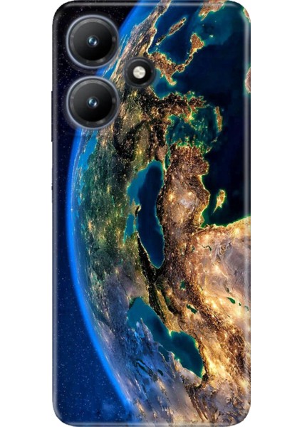 Infinix Hot 30 (X6831) Kılıf Desenli Baskılı Tpu Rubber Kapak World Night