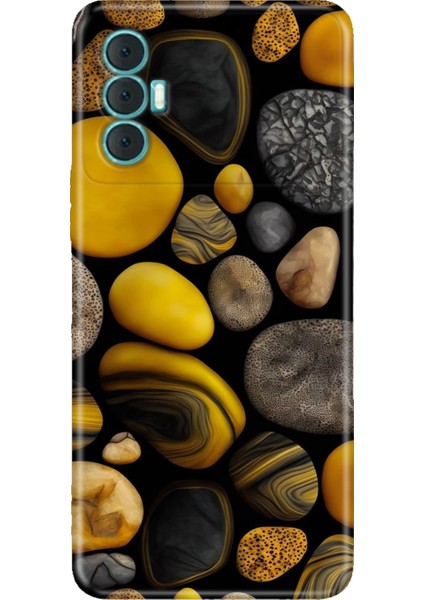 Tecno Spark 8 Pro Kılıf Desenli Baskılı Tpu Rubber Kapak Renkli Taşlar