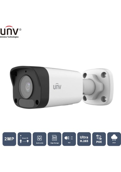 Unıvıew IPC2122LB-ASF28K-A 2mp 2.8mm 30MT H265+ IP67 Dahili Ses Ir Bullet Ip Kamera fiyatları