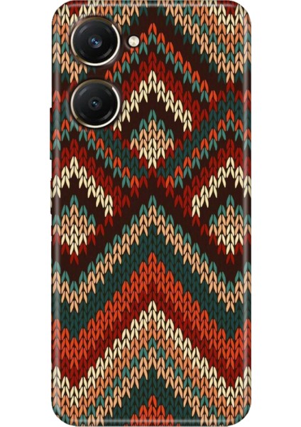 Vivo Y18 Kılıf Desenli Baskılı Tpu Rubber Kapak Zikzak