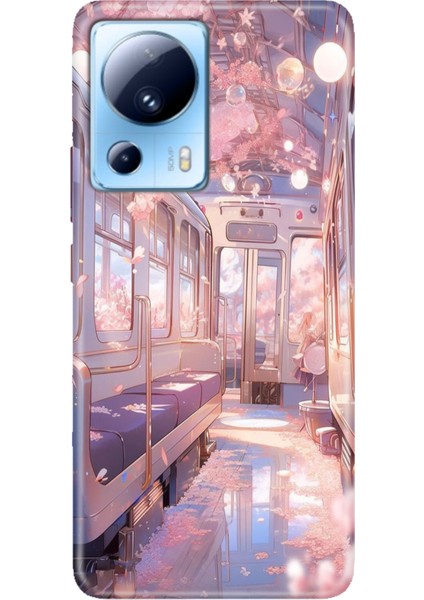 Xiaomi Mi 13 Lite Kılıf Desenli Baskılı Tpu Rubber Kapak Romantik Tren
