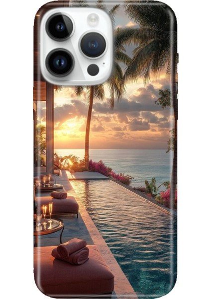 iPhone 14 Pro Max Kılıf Desenli Baskılı Tpu Rubber Kapak Zengin Tatili