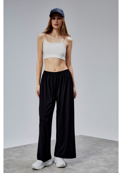 Kadın Lastikli Yüksek Bel Palazzo Pantolon