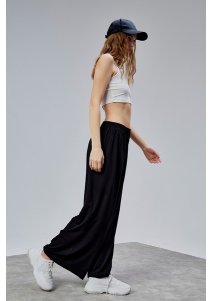 Kadın Lastikli Yüksek Bel Palazzo Pantolon modelleri