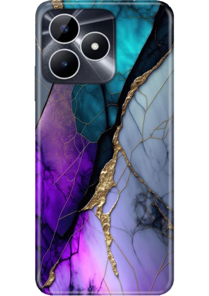 Realme Note 50 4g Kılıf Desenli Baskılı Tpu Rubber Kapak Altın Tozu