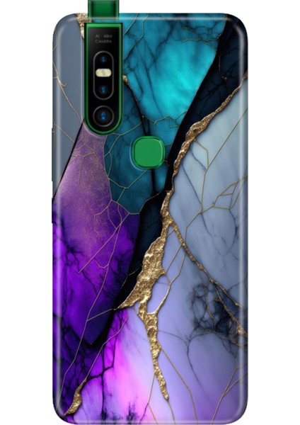 Infinix S5 Pro Kılıf Desenli Baskılı Tpu Rubber Kapak Altın Tozu