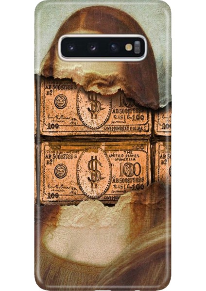 Samsung Galaxy S10+ Plus Kılıf Desenli Baskılı Tpu Rubber Kapak 100 Dolar