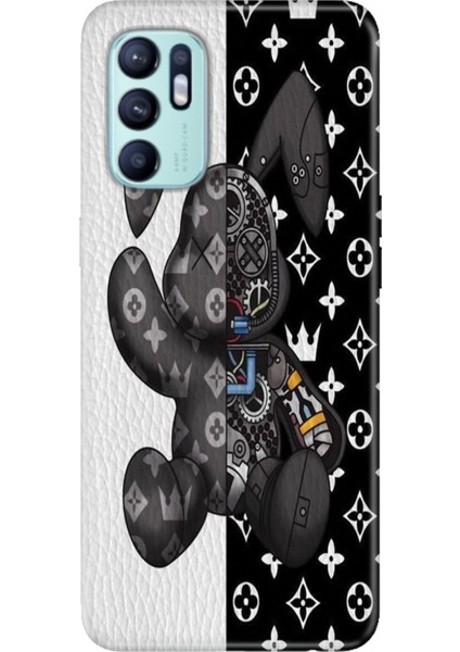 Oppo Reno 6 Kılıf Desenli Baskılı Tpu Rubber Kapak Retrolv